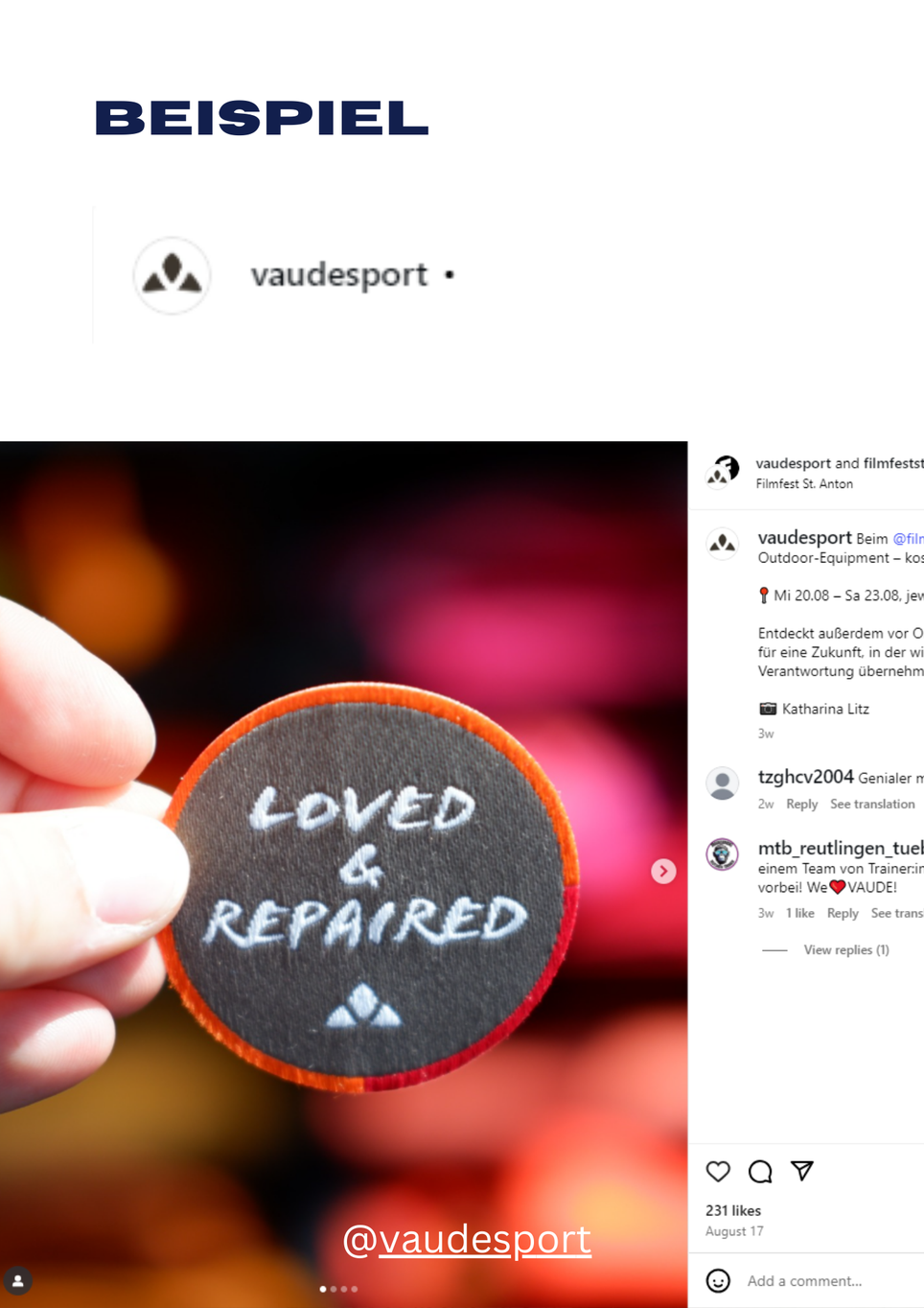 Beispiel aus der Praxis für Social Media Marketing bei nachhaltigen Produkte