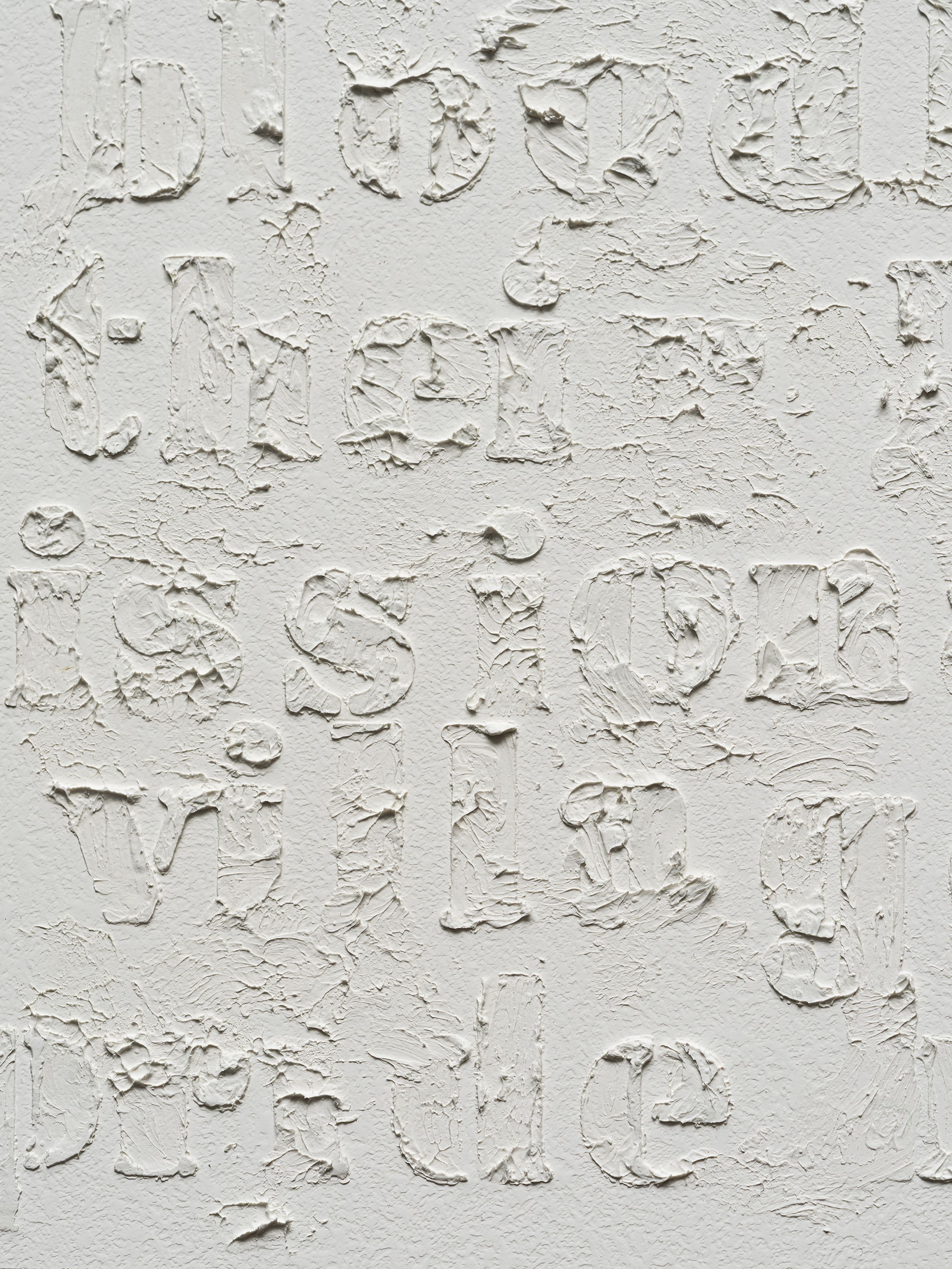 Detail of Untitled (White on White) by Glenn Ligon