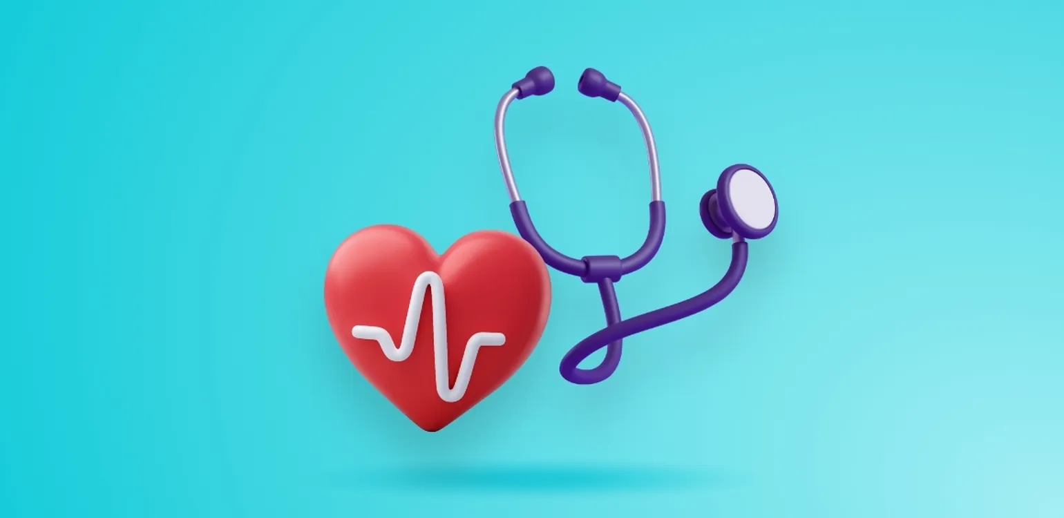 Heart with stethoscope