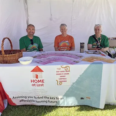 A stall for Liberty charity partner HAAG