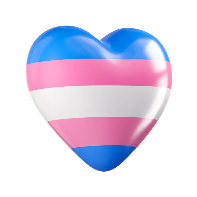 Heart icon in the colours of the transgender flag