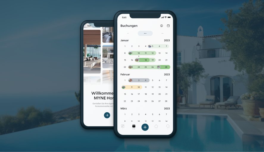 MYNE-App: Kalender und Ferienimmobilie, öffentliche Produktabbildung