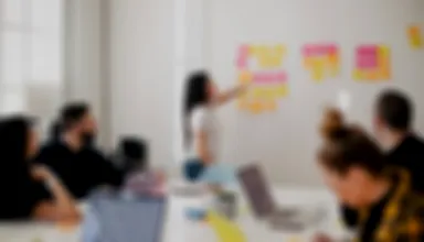 Person presenting to a meeting