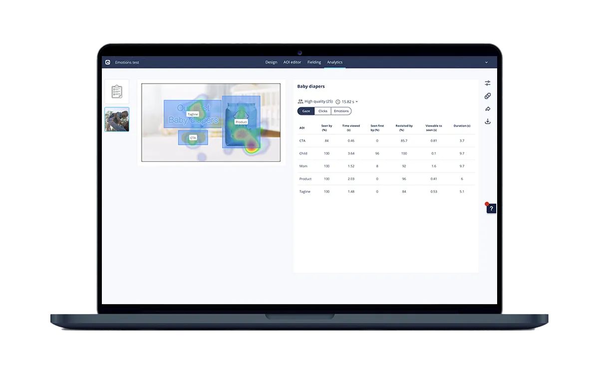 Sticky by Tobii  - A webcam eye tracking tool used for advertising testing studies