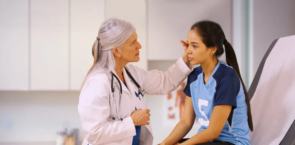 Doctor checking a patient - brain assessment