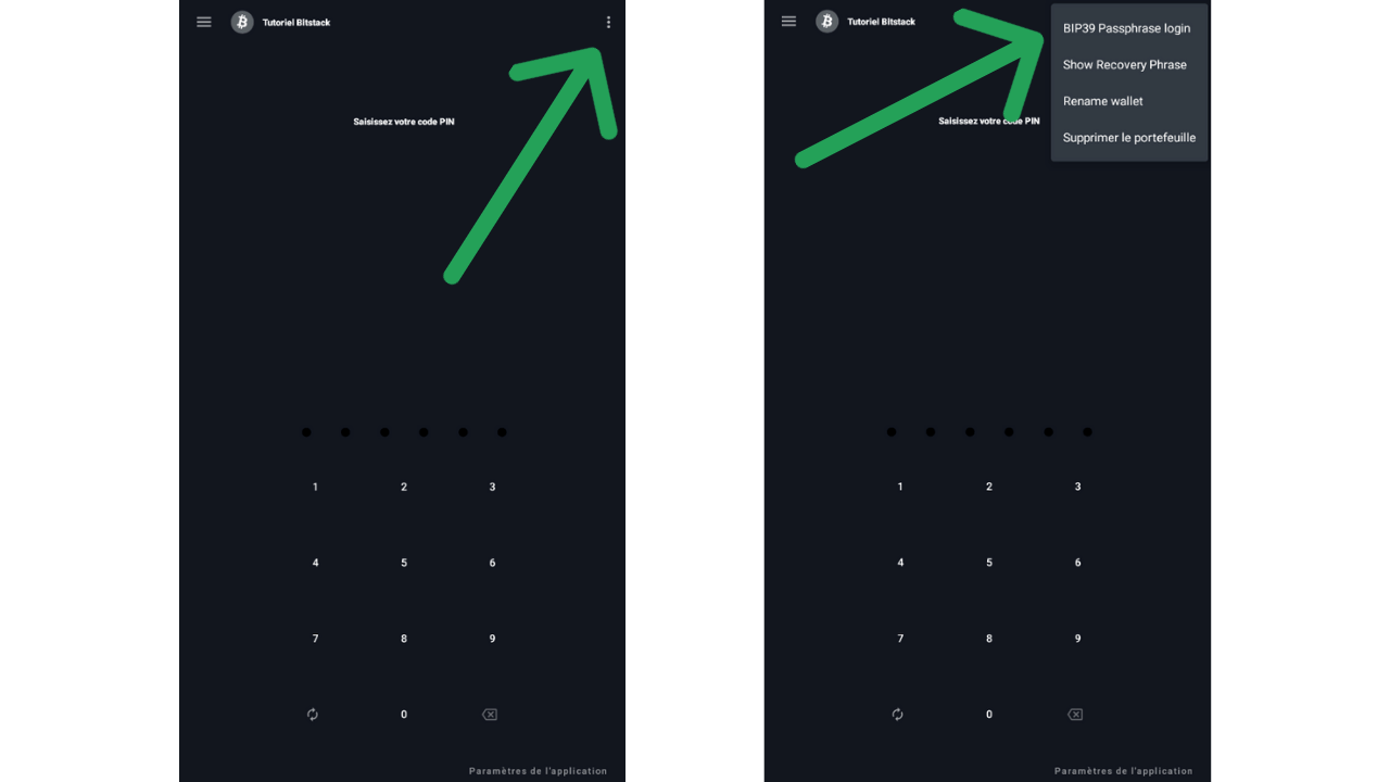 Tutoriel Comment configurer une passphrase sur un portefeuille
