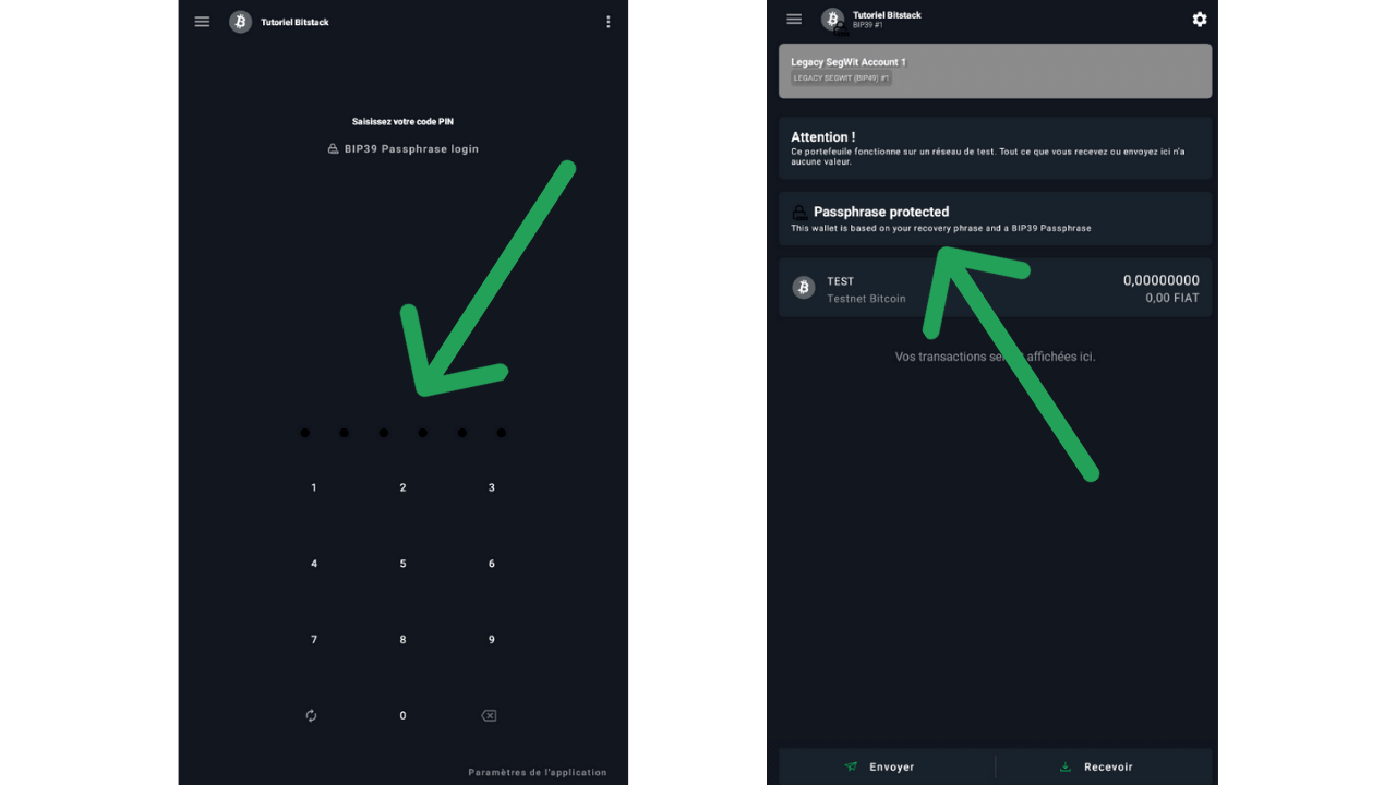 Tutoriel Comment configurer une passphrase sur un portefeuille