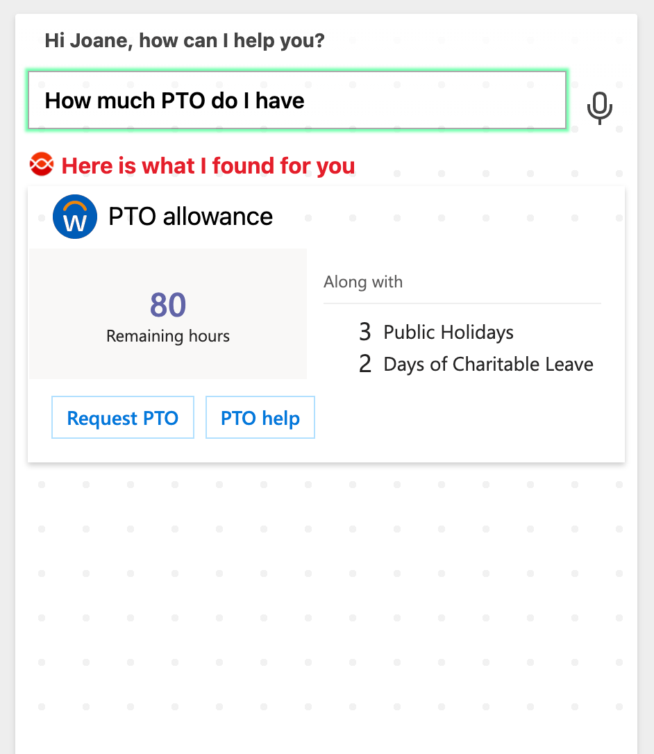 View of the chatbot assistant Widget