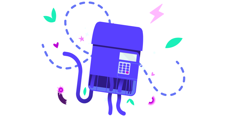 Whimsical purple smart meter.