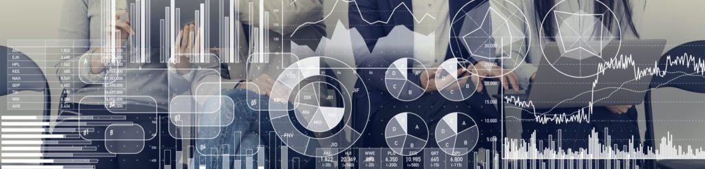 Abstract collage of graphs and charts 