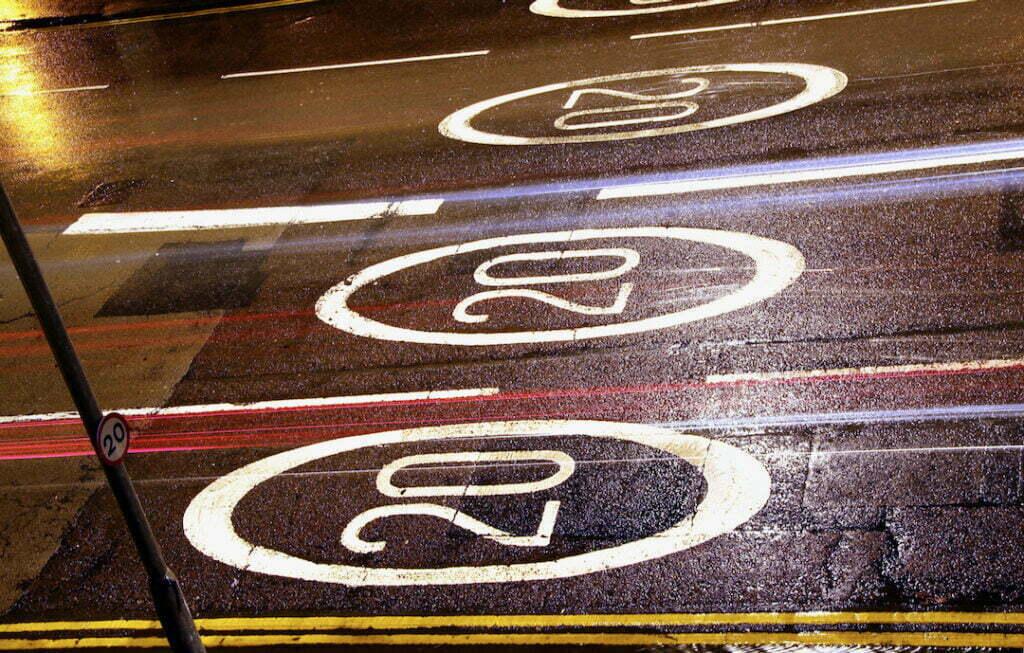 20mph road markings.