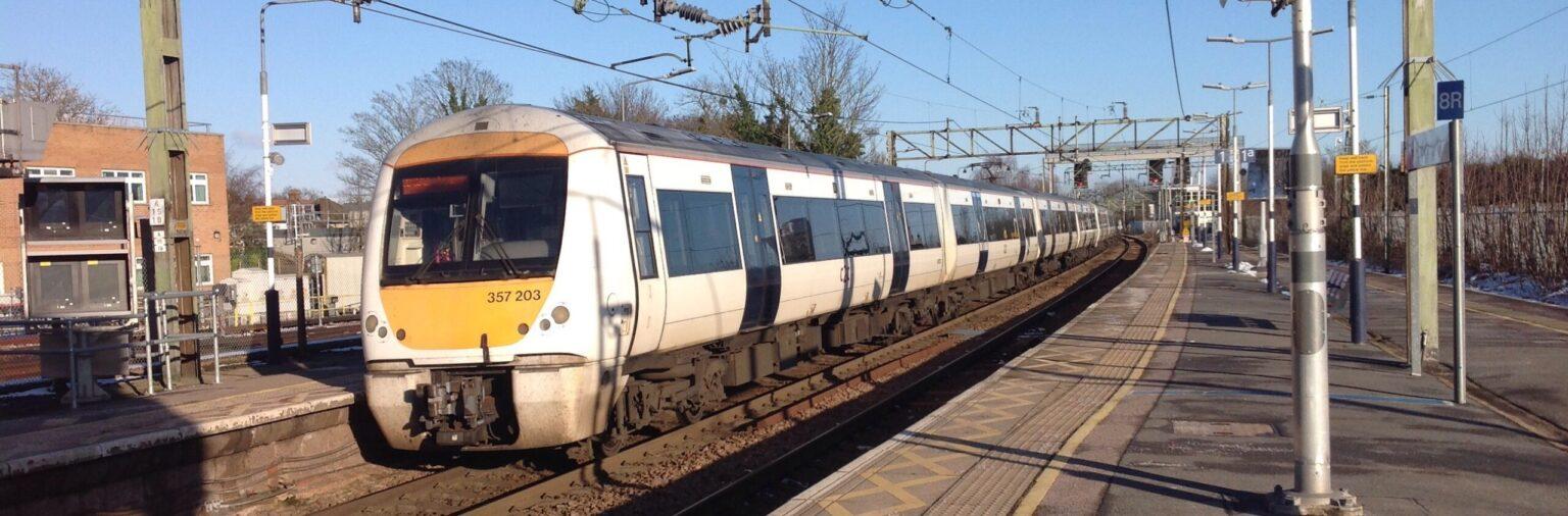 A train waiting at a station