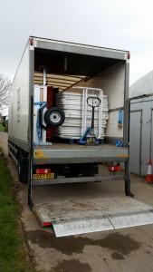 Traffic management equipment in the back of a lorry