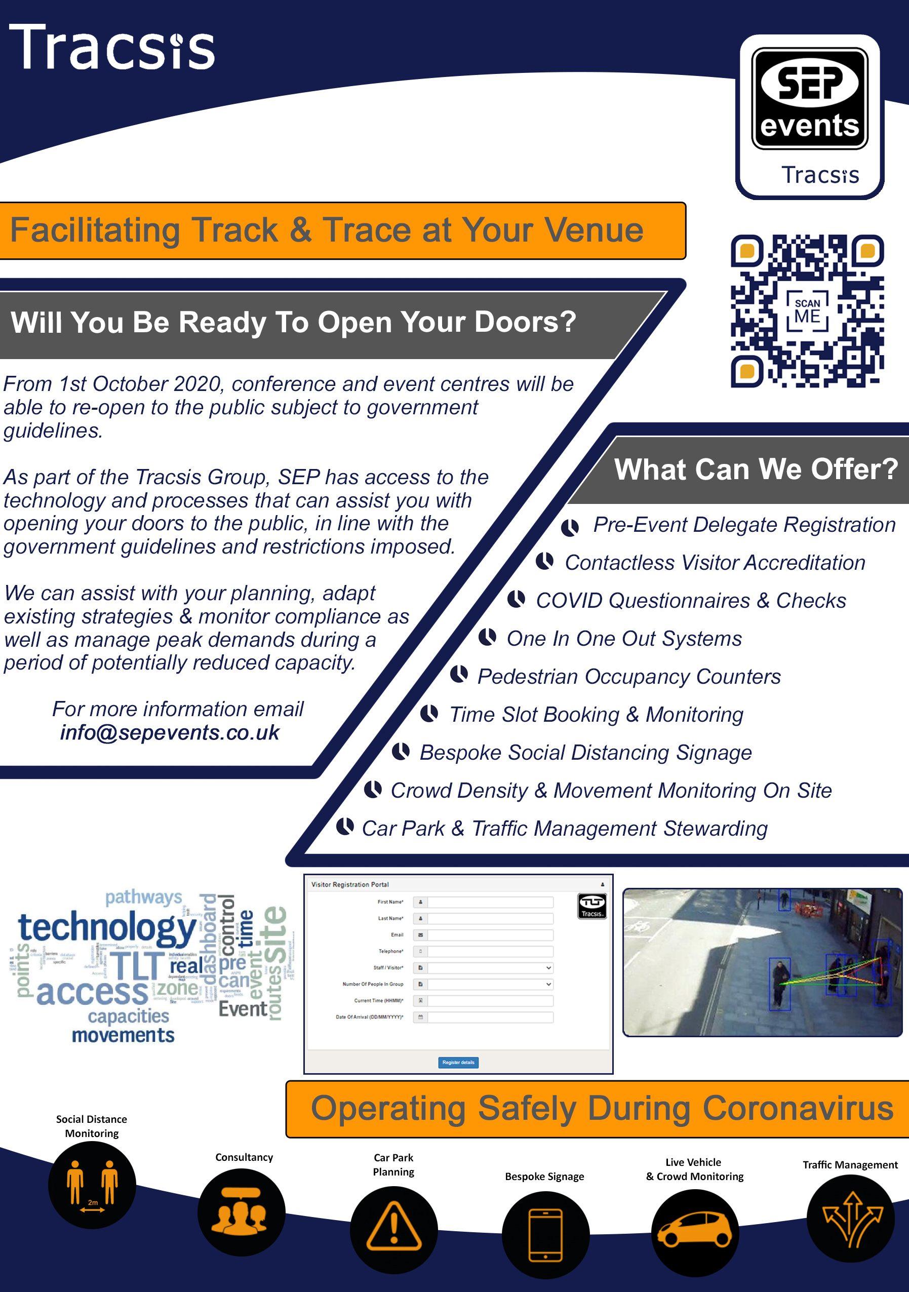 Tracsis Track & Trace information sheet