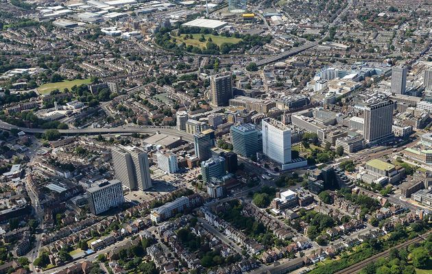An aerial shot of Croydon.