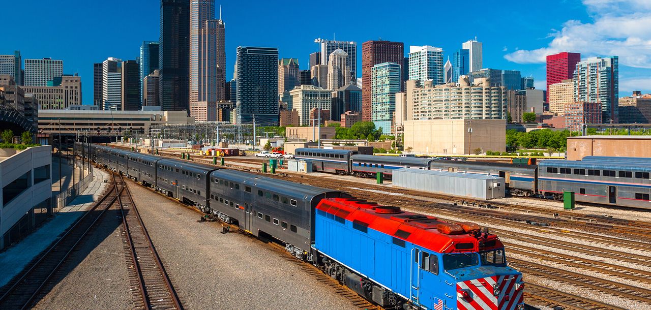 Amtrak train yard.