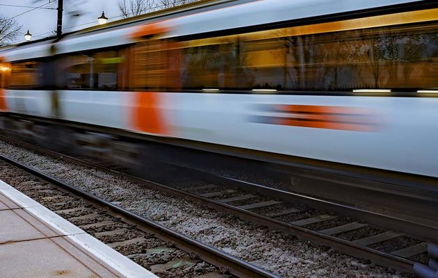Blurred train at high speed.