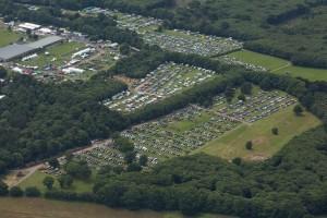 An aerial photo of the Kent Country Show parking facilities