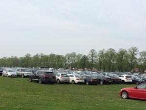Vehicles parked at York Racecourse
