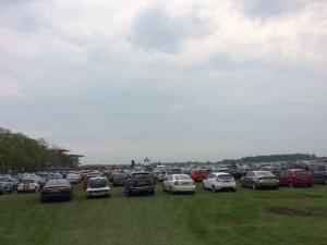 Vehicles parked at York Racecourse