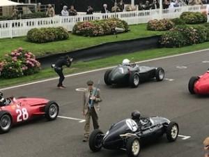 Vintage vehicles on the starting grid at Goodwood
