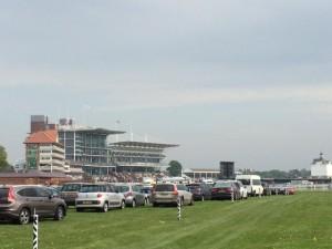 Vehicles parked at York Racecourse