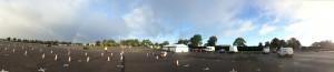 A panorama of a car park