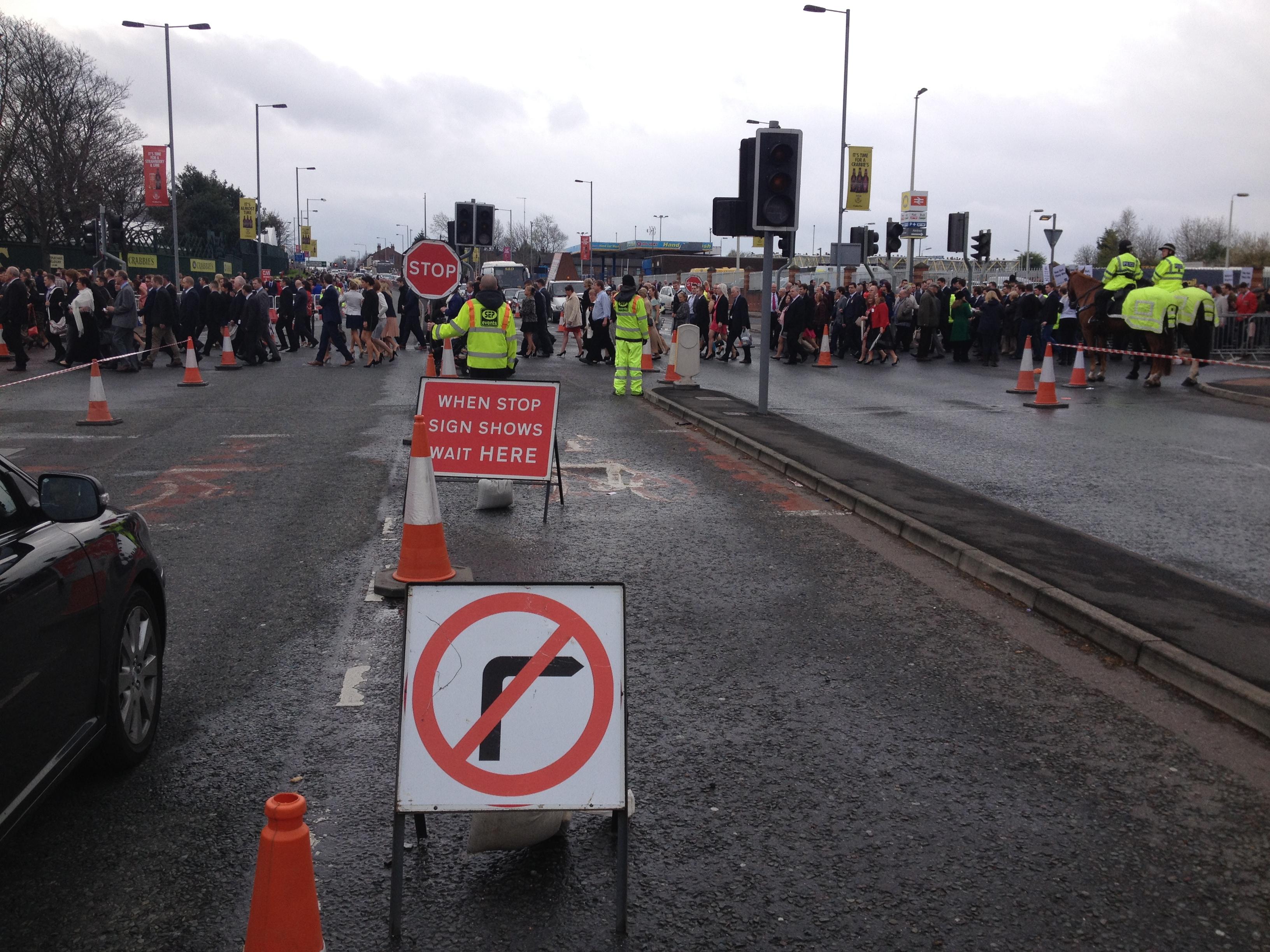 Traffic management at Aintree Racecourse