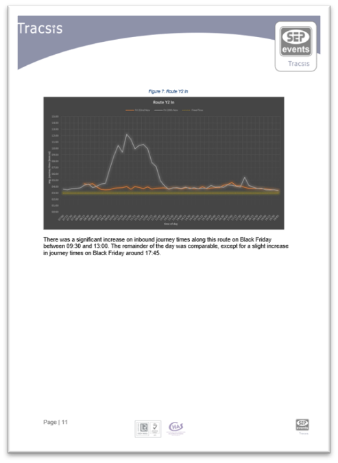 A page from a Tracsis bespoke report
