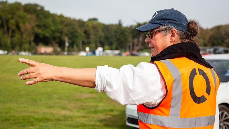 A Tracsis Events Steward directing traffic