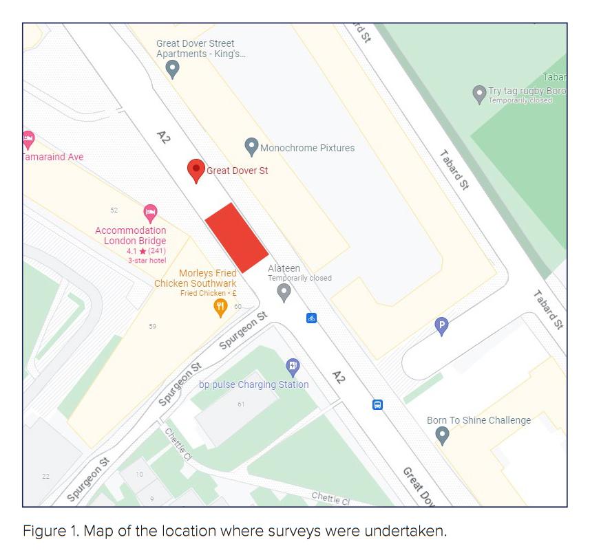 Map of the location where surveys were undertaken