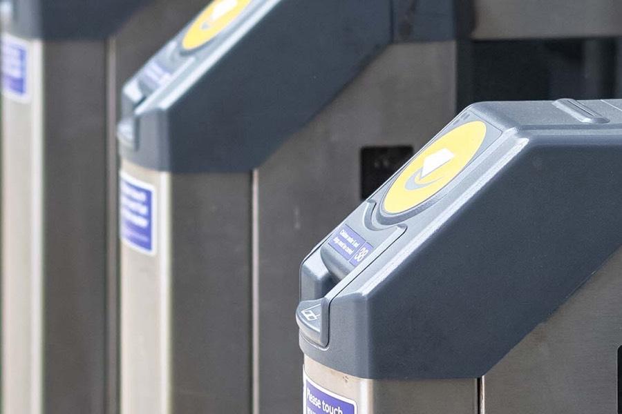 Railway station ticketless turnstile