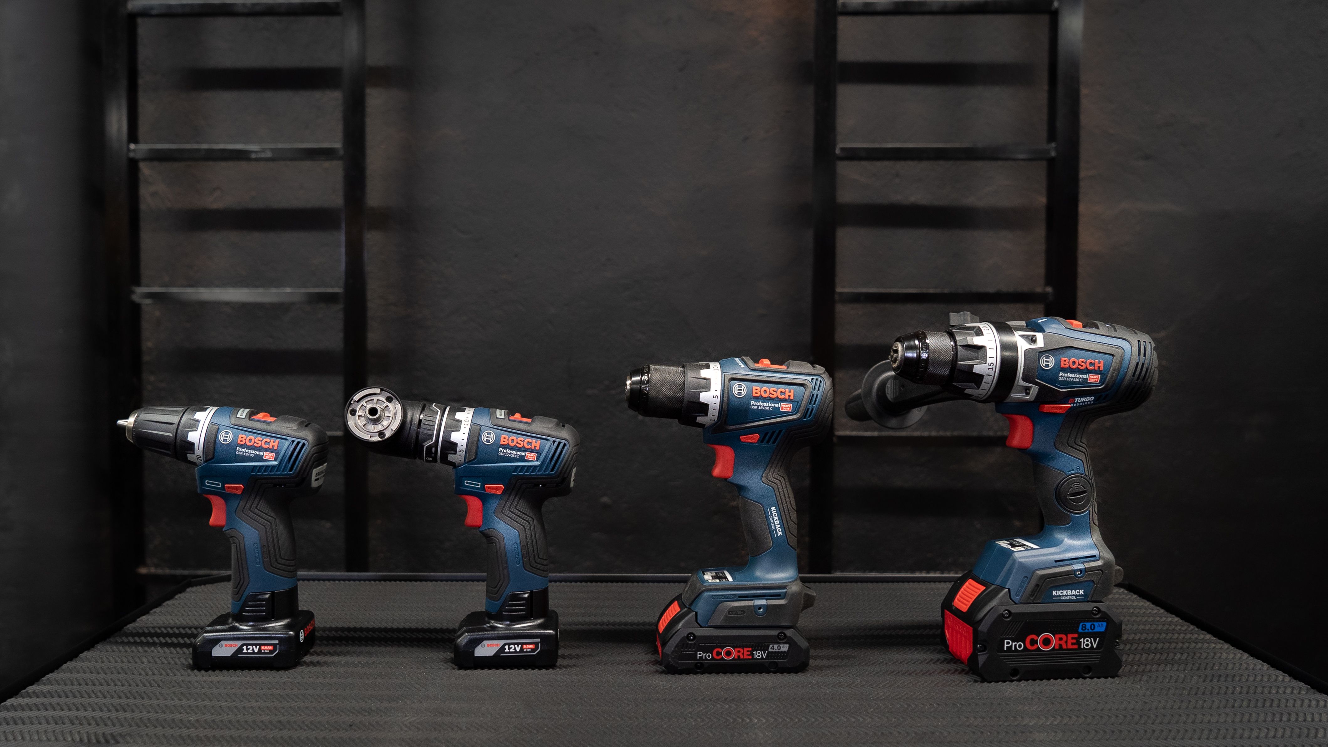 4 ulike drill fra Bosch