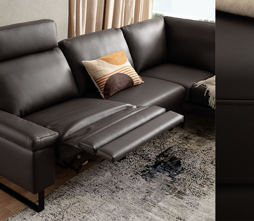 Ledersofa Enna dunkelbraun von contur