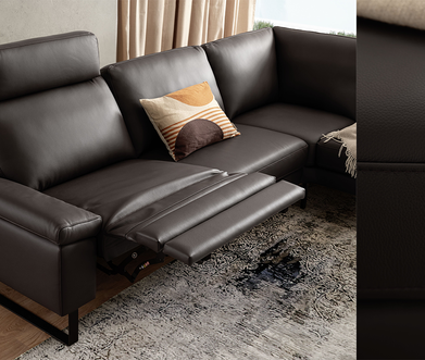 Ledersofa Enna dunkelbraun von contur