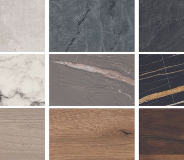 Auswahl an verschiedenen Küchen-Arbeitsplatten von Schüller