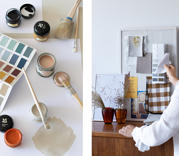 Bild mit Auswahl verschiedener Wandfarben