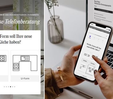 Bildcollage von Quiz zur Online Küchenplanung