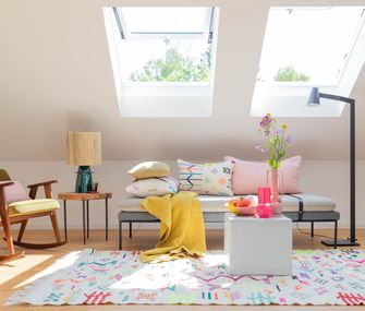 Helles Wohnzimmer mit Marrakesch Deko