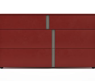 Rotes Highboard.