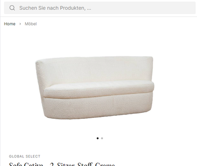 Beiges 2-Sitzer-Sofa in Bouclé im Online Shop bei Homepoet.