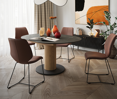 Weinrote Esszimmerstühle Penthouse von contur