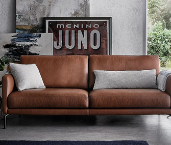 Braunes Ledersofa Cuneo von Contur