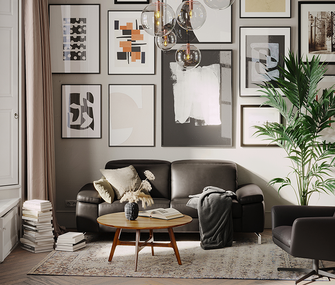 Dunkelbraunes Ledersofa Rafaela von Global Select