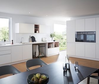 Offene Wohnküche in weiß Offene Wohnküche in weiß