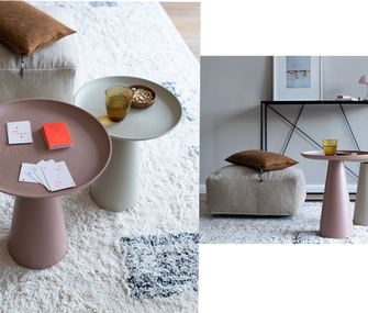 Beistelltische Svala von Raumfreunde in Pastellfarben Zwei Beistelltische Svala von Raumfreunde in Pastellfarben