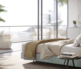 Schlafzimmer mit Boxspringbett Schlafzimmer mit Boxspringbett