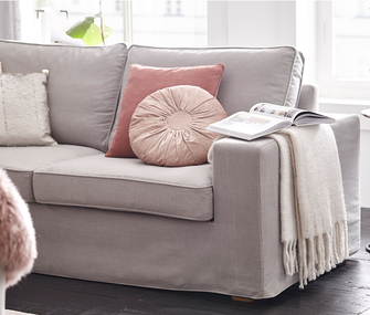 Hellgraues Zweisitzer-Sofa von Lebensart