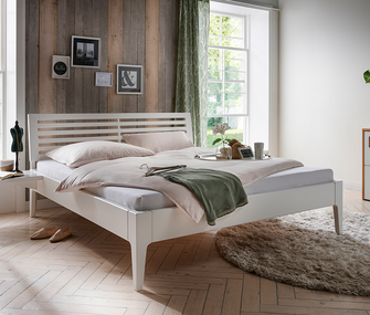 Weißes Holzbett 1660 von Natura Home