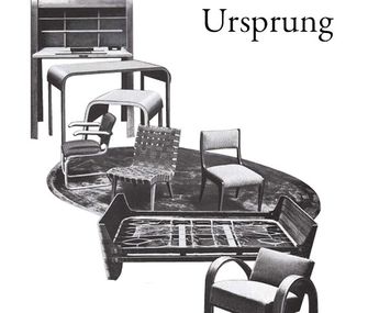 Collage von Möbeln aus den 60ern in Schwarz/Weiß